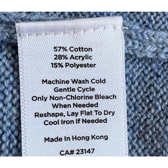 Talbots Light Blue Pointelle Knit Sweater Dress Long Sleeve Knee Length Midi S - Picture 9 of 13